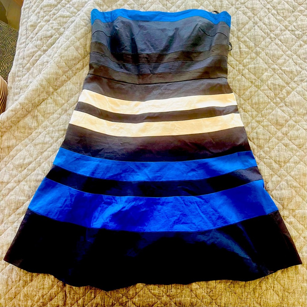 DKNY Strapless Color Block Dress, Size 8